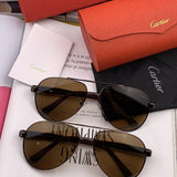 Close-up detail view of Cartier unisex sunglasses