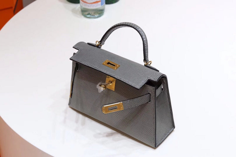Side view of clean-lined structured handbag