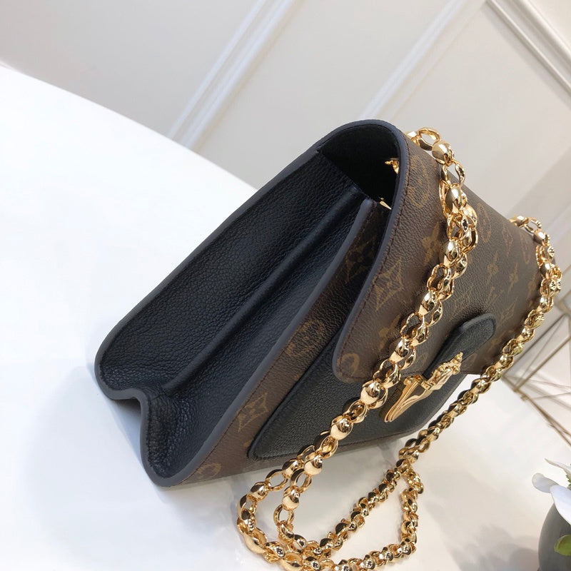 Interior view of statement refined women's handbag – women's designer-style accessory