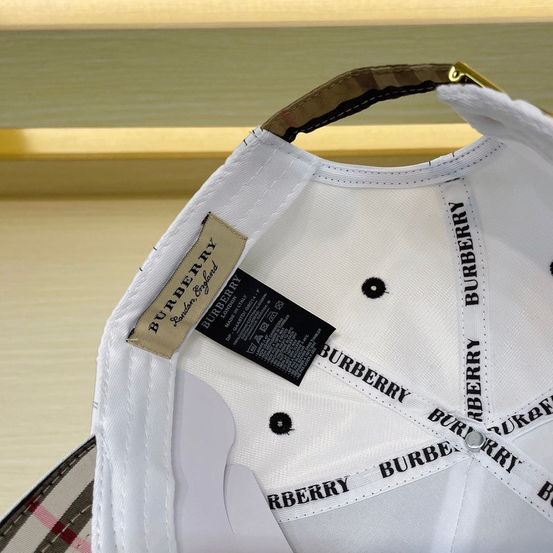 Angled view of Burberry unisex cap