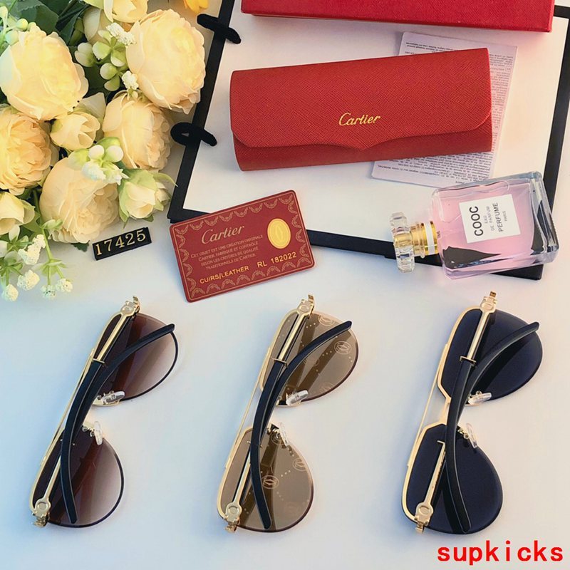Close-up detail view of Cartier unisex sunglasses