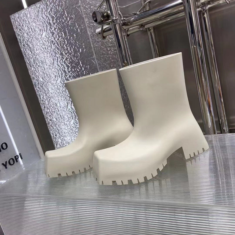 Balenciaga Tan Ankle Strap Heels - Front View