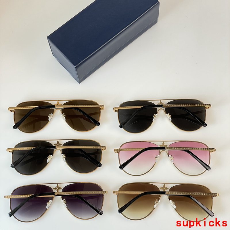 Close-up detail view of Louis Vuitton unisex sunglasses