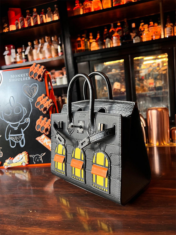 Close-up detail of polished bag design
