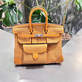 Side view of chic structured handbag