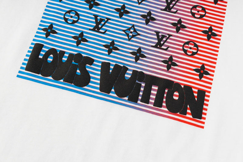 Close-up detail shot of Louis Vuitton cotton t-shirt with contemporary cut