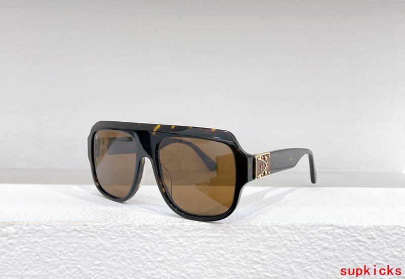 Close-up detail view of Louis Vuitton unisex sunglasses