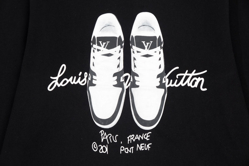 Flat lay presentation of Louis Vuitton luxury clothing with relaxed-fit cut