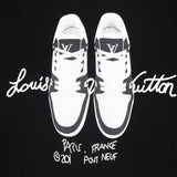 Flat lay presentation of Louis Vuitton luxury clothing with relaxed-fit cut