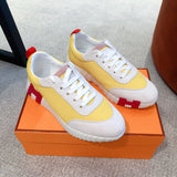 Hermès Camel High-Top Sneakers - Side Profile View