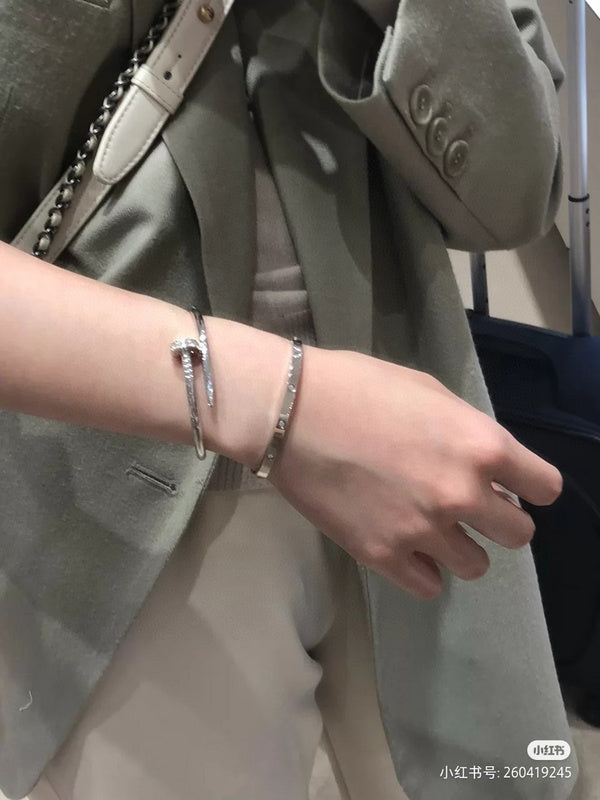 Close-up detail view of Cartier unisex jewelry piece