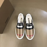 Burberry Burgundy Bow-Detail Flats - Full Silhouette View