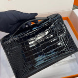 Side view of versatile structured handbag