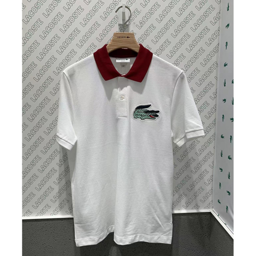 Flat lay presentation of Lacoste luxury clothing with tailored silhouette