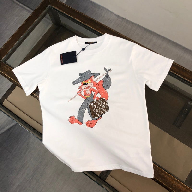 Front view of Louis Vuitton cotton t-shirt with runway-inspired design