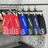 Side profile of Rhude luxury clothing with logo-detail design