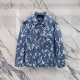 Front view of Louis Vuitton luxury clothing with label-forward styling