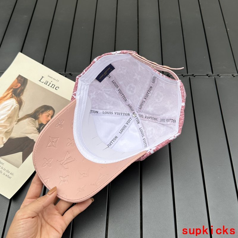 Close-up detail view of Louis Vuitton unisex cap