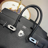 Side view of effortless structured handbag