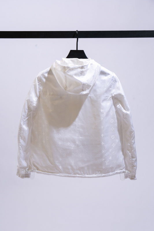 Side profile of Louis Vuitton luxury clothing with label-forward styling
