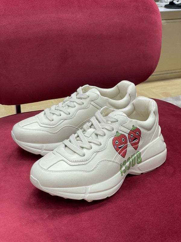 Gucci soft grey luxury sneakers view 4 bold athletic profile