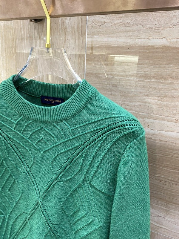 Close-up detail shot of Louis Vuitton luxury clothing with contemporary cut