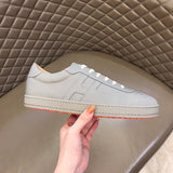 Hermès Beige Block Heel Pumps - Full Silhouette View