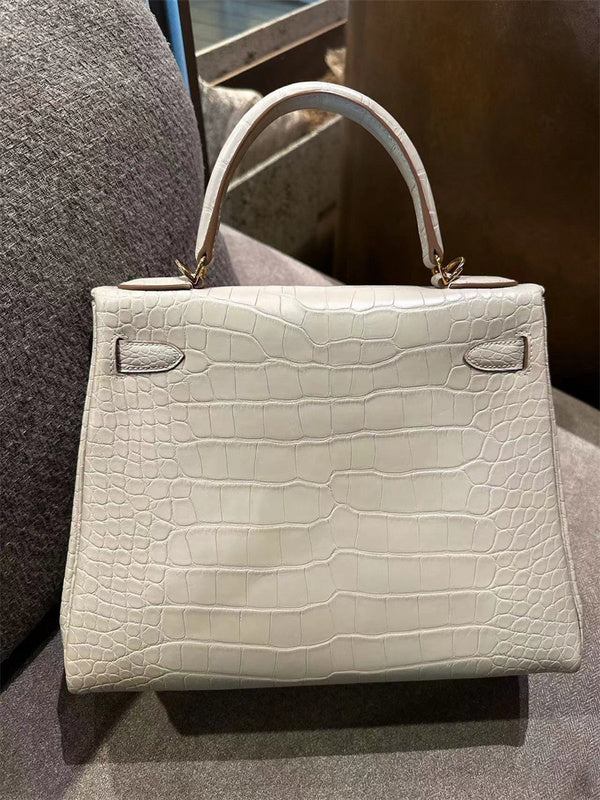 Sleek bag shown from front angle