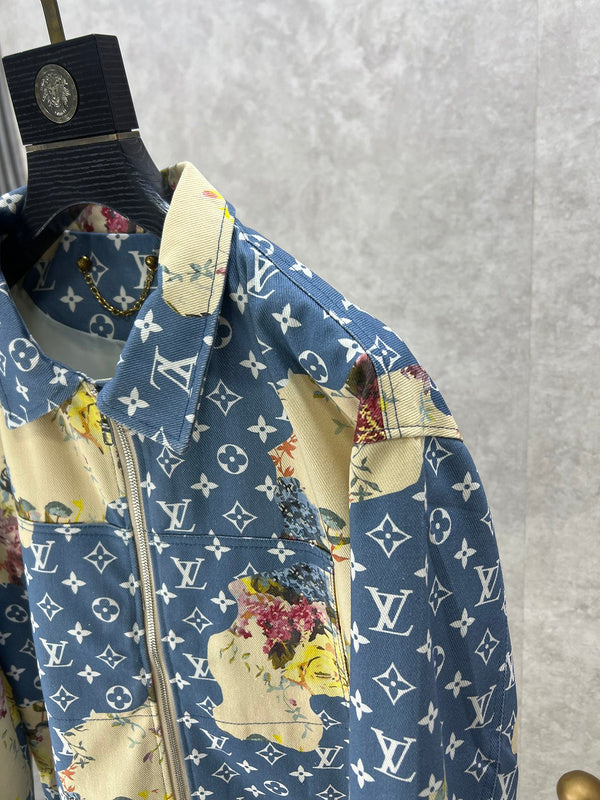 Full styled look of Louis Vuitton luxury clothing with label-forward styling