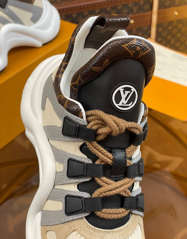 Louis Vuitton Chocolate Brown Combat Boots - Toe Detail View