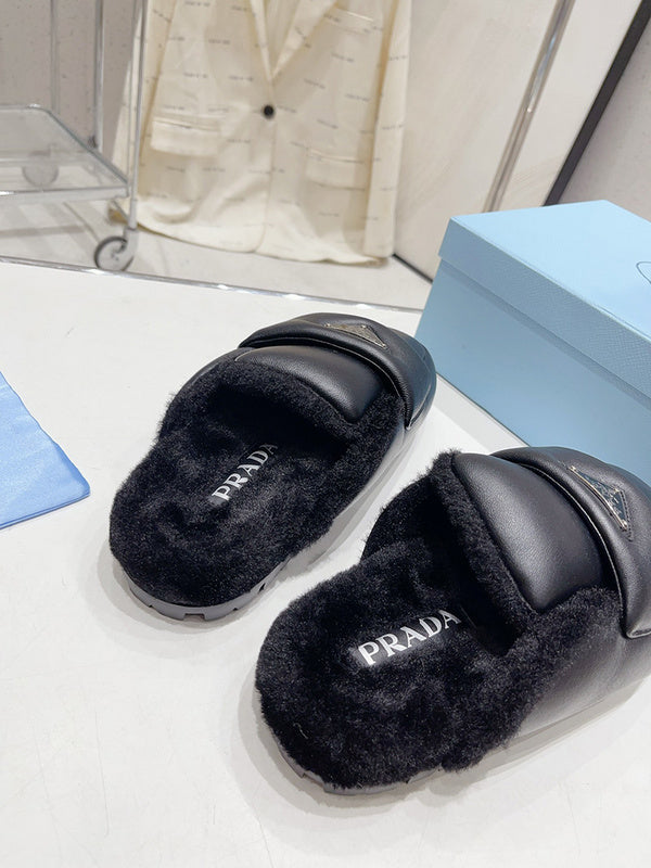 Close-up of Prada shoes craftsmanship