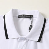 Full styled look of Polo cotton polo shirt with logo-detail design