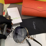 Close-up detail view of Cartier unisex sunglasses