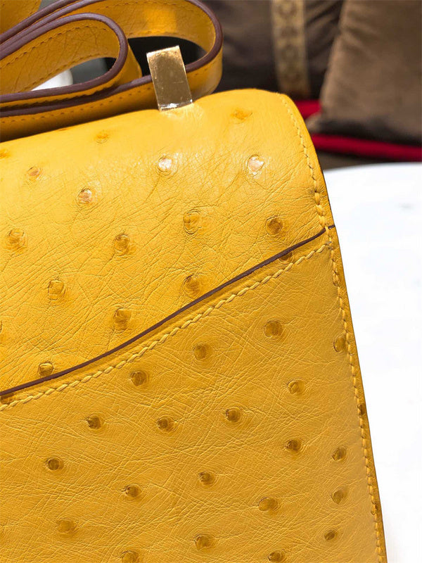 Side view of timeless structured handbag