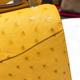 Side view of timeless structured handbag