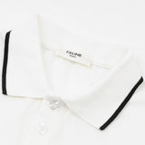Close-up detail shot of Polo cotton polo shirt with logo-detail design
