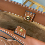 Handle and strap detail of polished classic women's handbag – women's premium purse