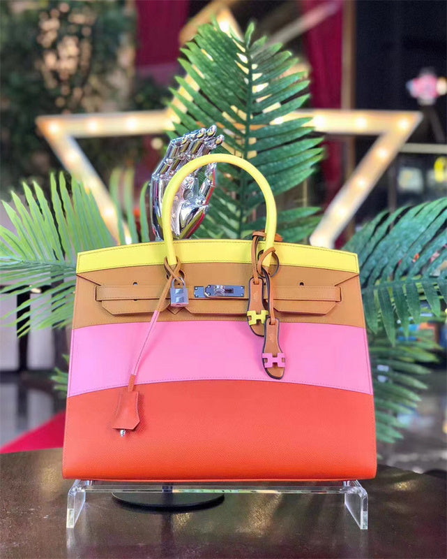Side view of smart structured handbag