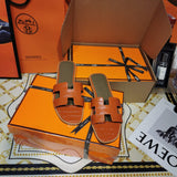 Hermès Black Slide Sandals - Toe Detail View