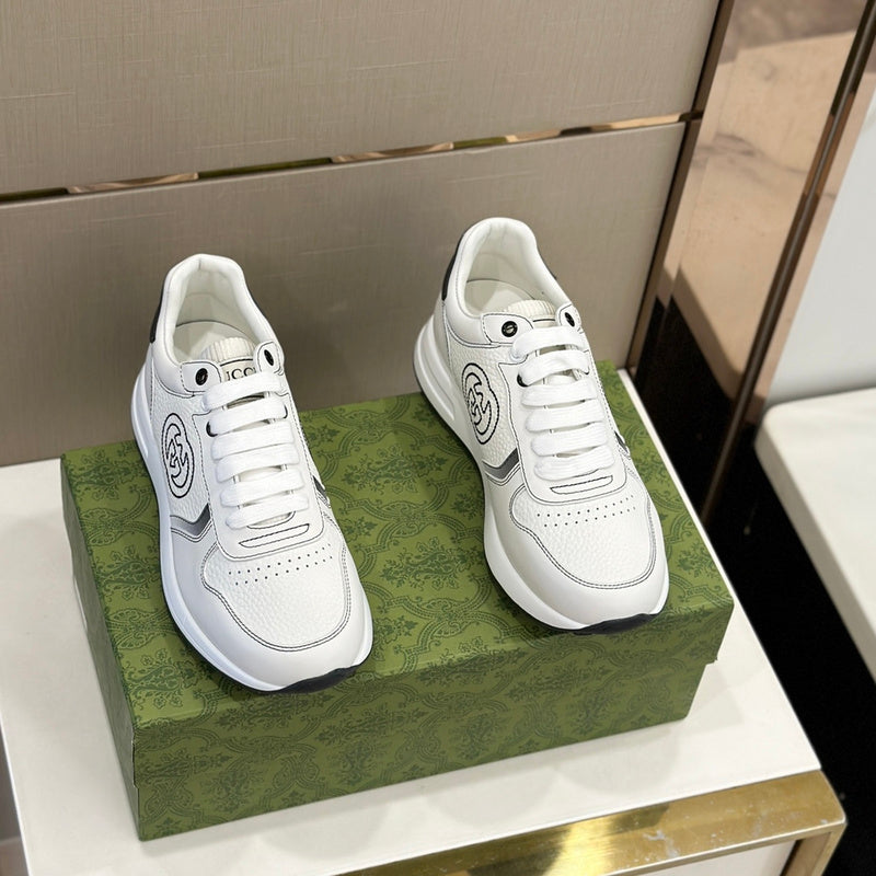 Side profile of Gucci bold contrast sneakers minimalist modern build
