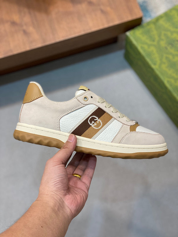 Gucci stone beige luxury sneakers view 5 chunky sole construction