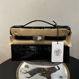 Side view of effortless structured handbag