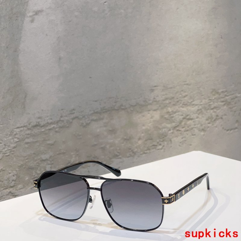 Close-up detail view of Louis Vuitton unisex sunglasses