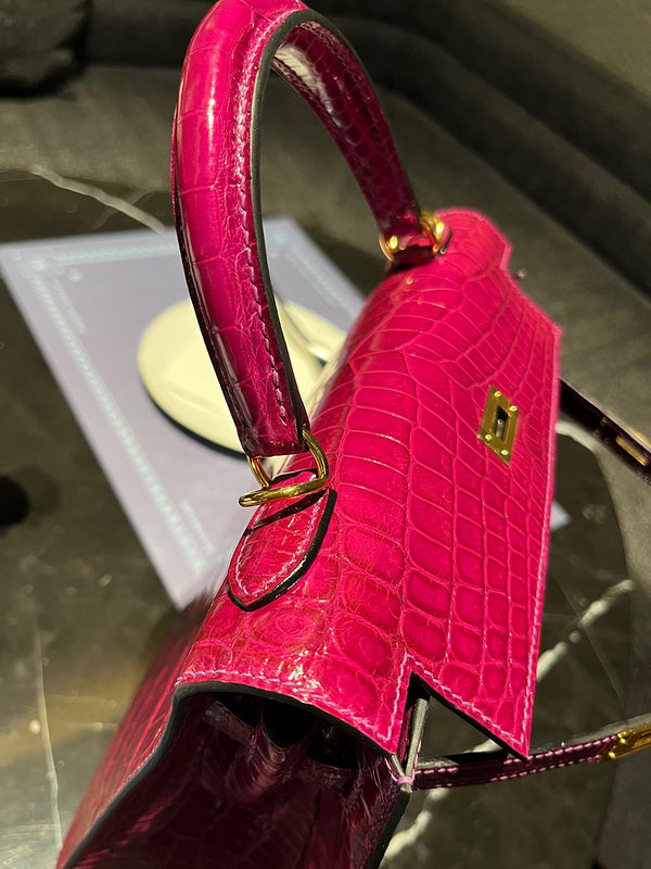 Side view of statement structured handbag