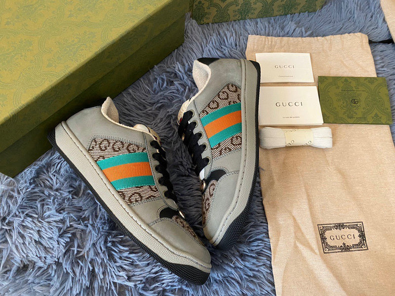 Gucci muted earth tones luxury sneakers view 8 heritage-inspired look