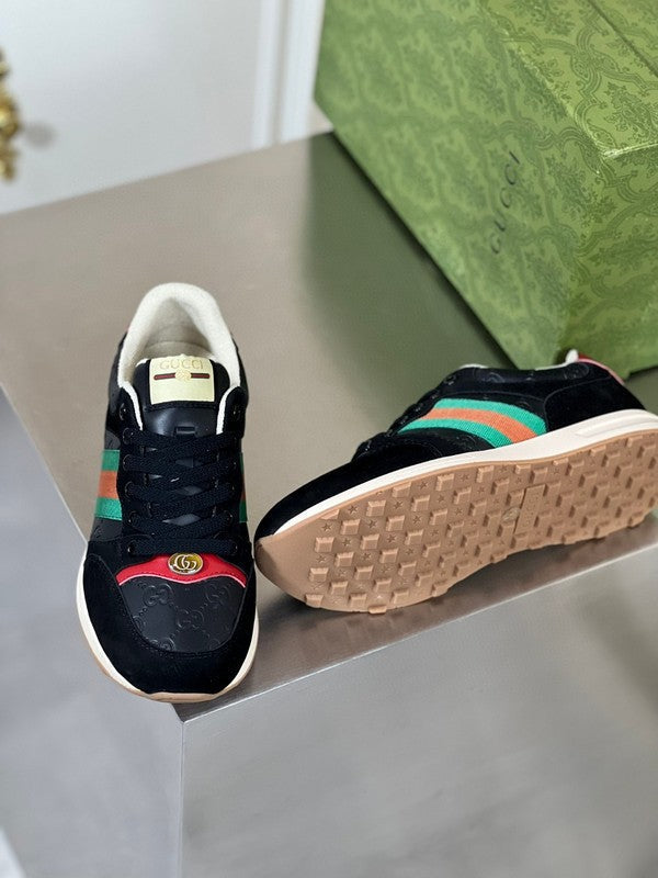 Gucci classic monochrome luxury sneakers view 9 heritage-inspired look