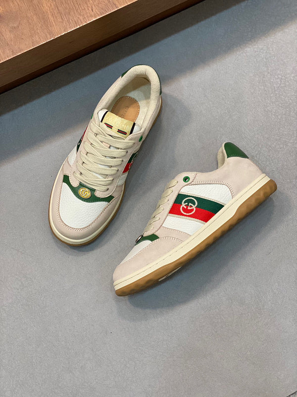 Gucci clean off-white luxury sneakers view 4 bold athletic profile