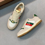 Gucci clean off-white luxury sneakers view 4 bold athletic profile