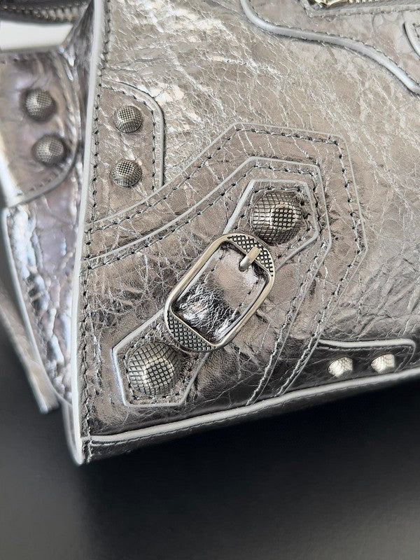 Zivas Charm Polished Finish Statement Handbag (Structured Everyday Essential) – Interior View