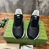 Gucci tonal black luxury sneakers view 6 bold athletic profile